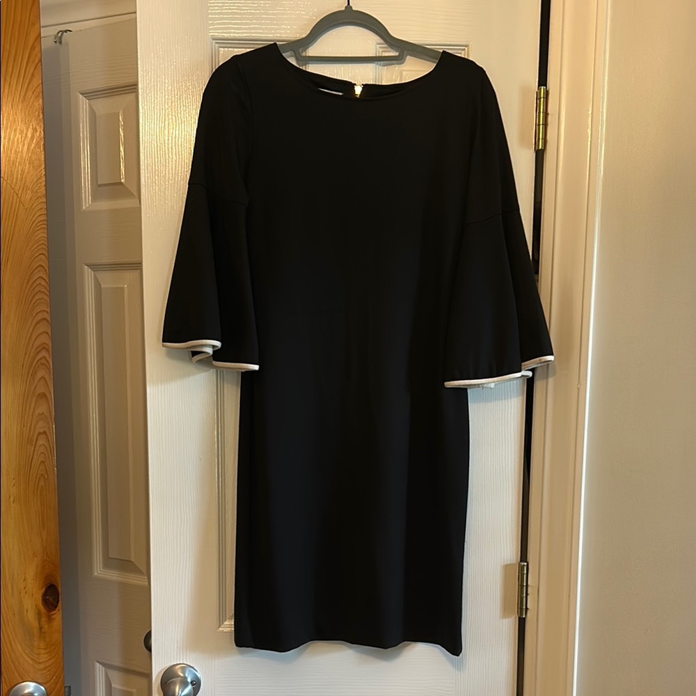 Sara Campbell Black Sheath Dress with Bell Sleeves
